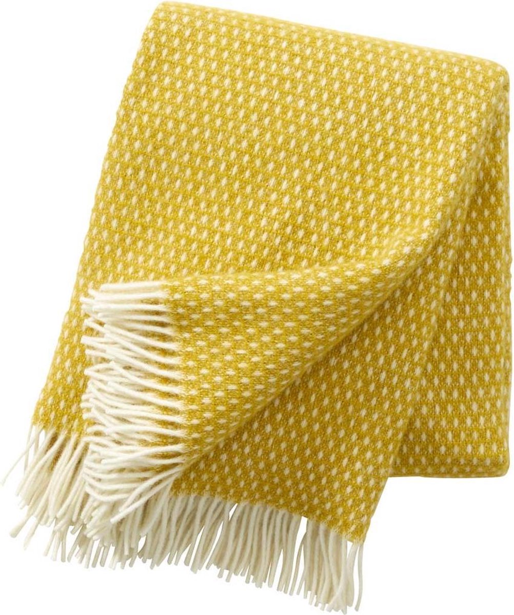 Klippan Yllefabrik Manta de lana Knut Saffran (amarillo)