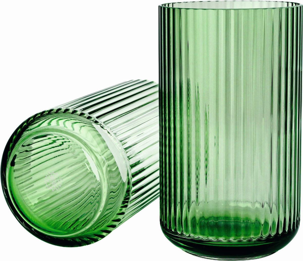 Lyngby Porcelæn Jarrón Lyngby, vidrio verde 20 cm