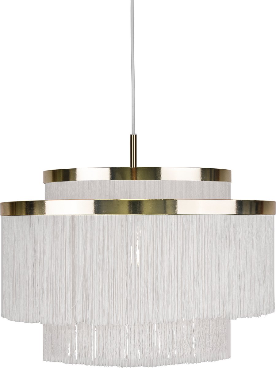 Globen Lighting Lámpara de techo Frans blanco, latón