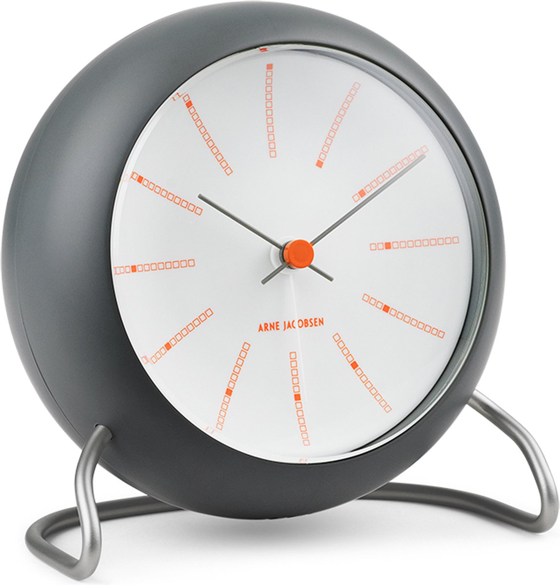 Arne Jacobsen Clocks Reloj de mesa AJ Bankers Ø11 cm gris oscuro