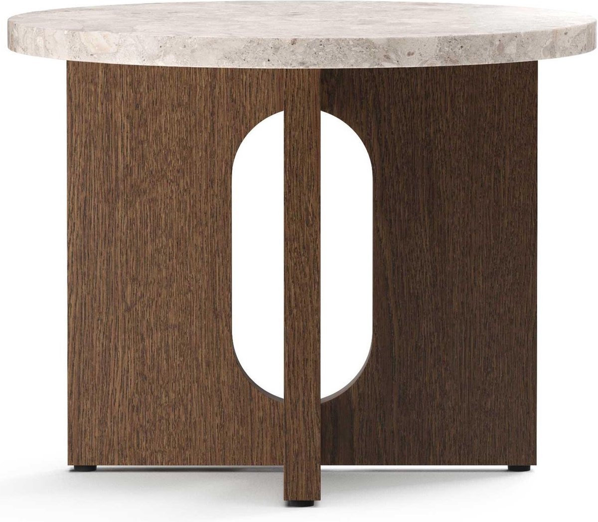 Audo Copenhagen Mesa Auxiliar Androgyne de roble oscurecido Ø50 cm Tablero Kunis Breccia