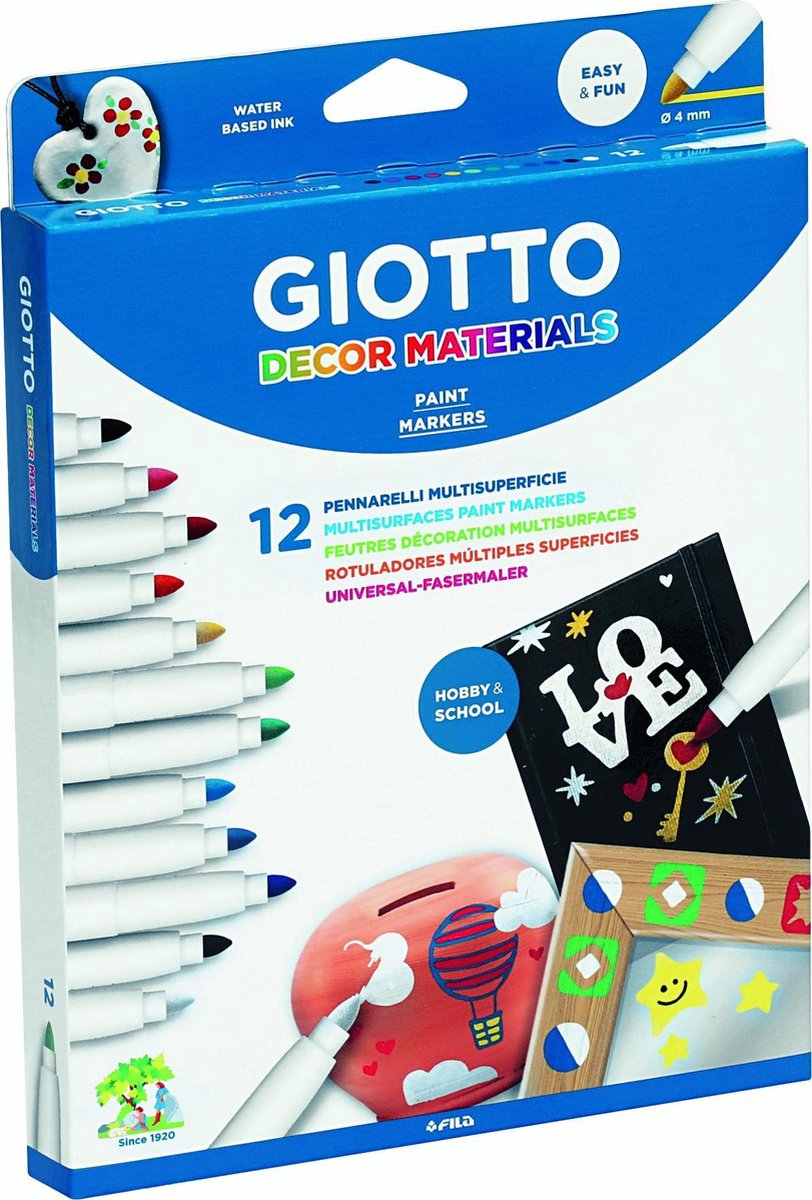 Giotto Decor Materials Paint Markers 12 pcs BL