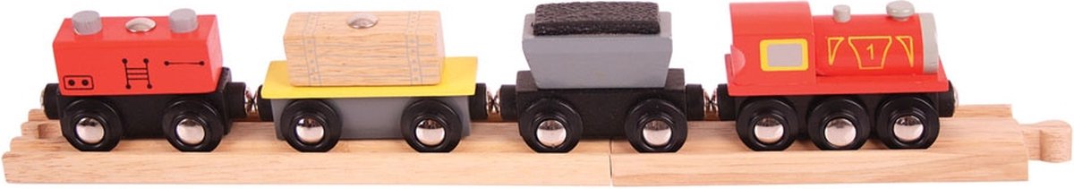 Bigjigs Wooden Freight Train - 9-piece.