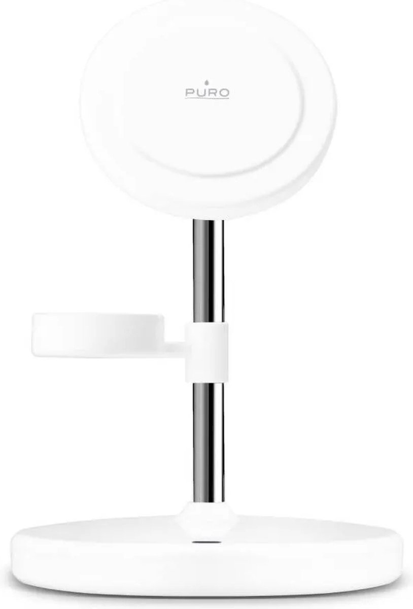 Puro Mag Station 3-in-1 Inductive Charger with Stand - White