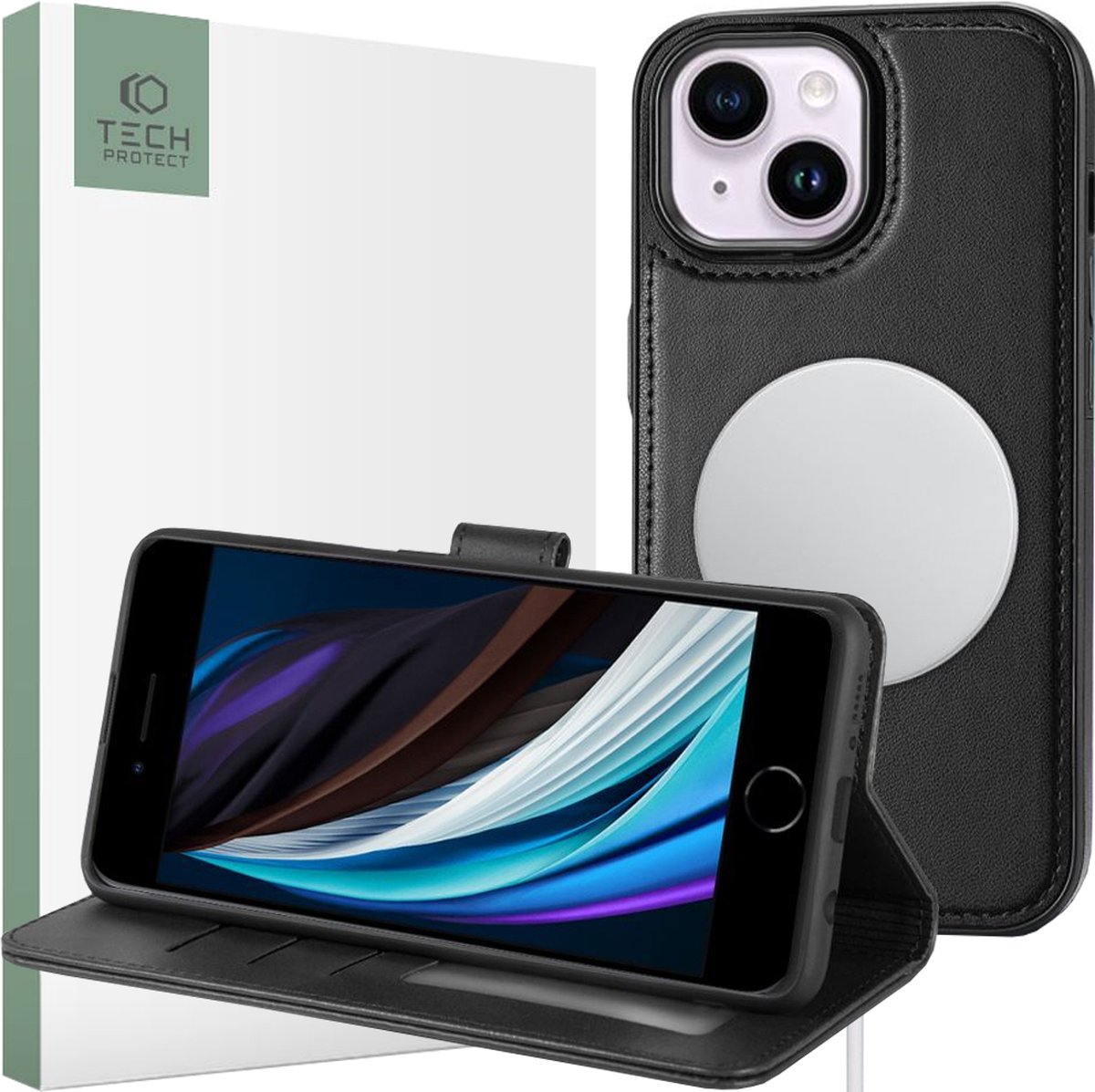 Tech-Protect Wallet MagSafe Case for iPhone 13 - Black