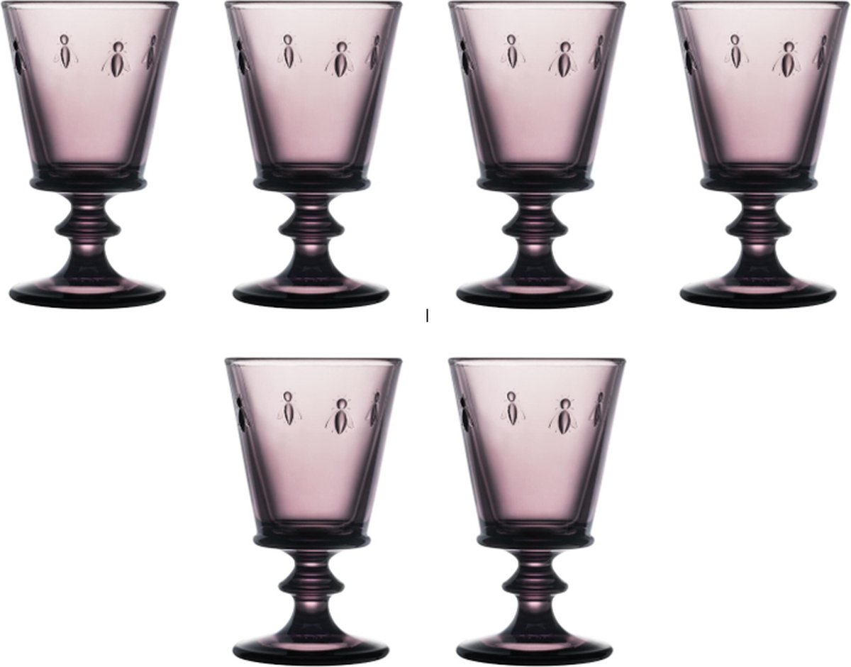 La Rochère 6 Copas de vino Abeille 24 cl Aubergine