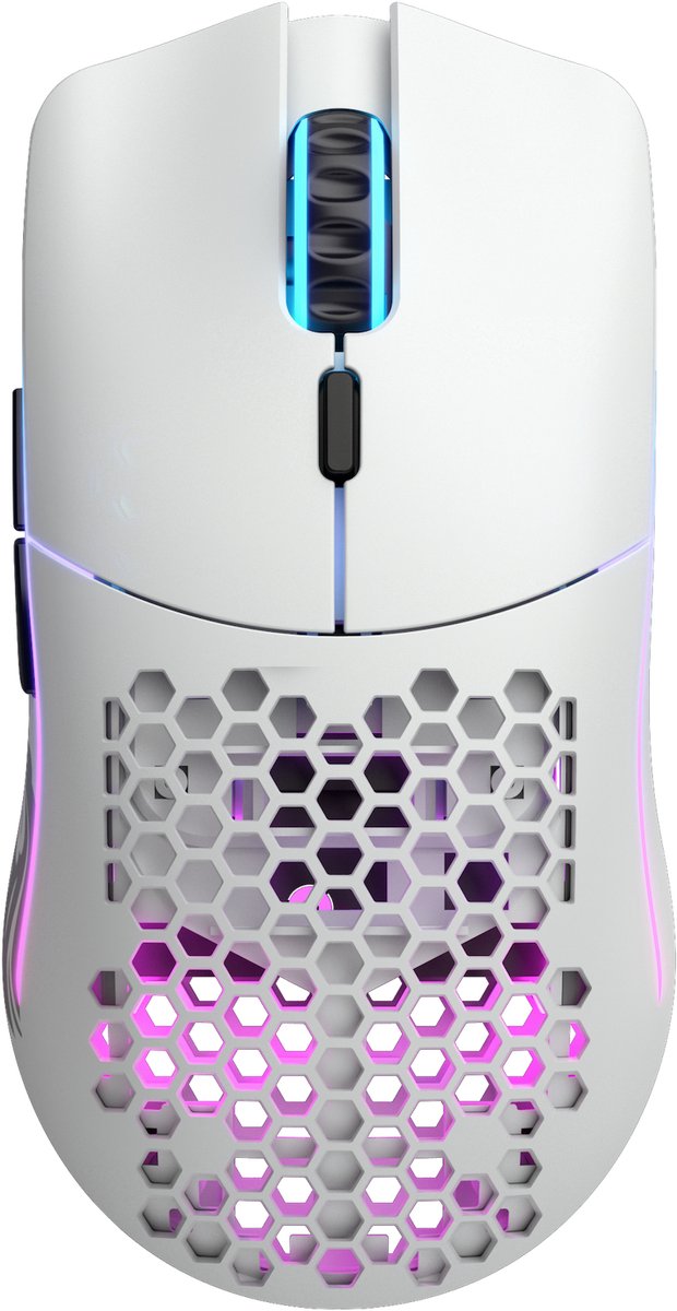 Glorious Model O- Wireless - Matte White - Gaming Mus - Optisk - 6 knapper - Hvid med RGB-LED lys