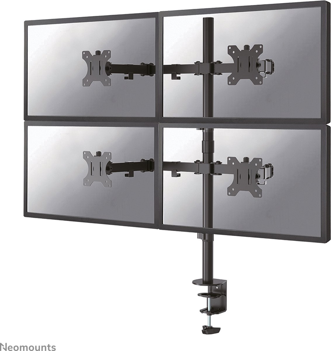Neomounts FPMA-D550D4 mounting kit - full-motion - for 4 flat panels - black