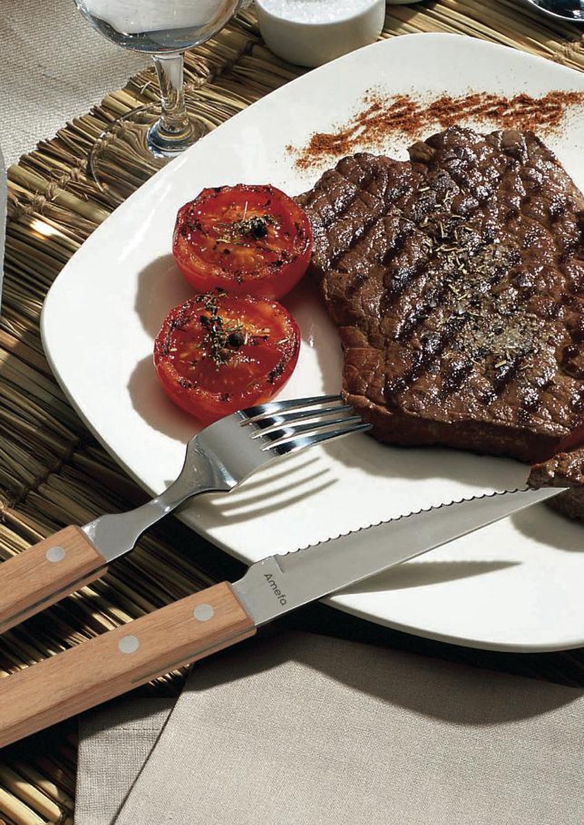 Amefa Tenedores de carne Pizza 6-pack Roble
