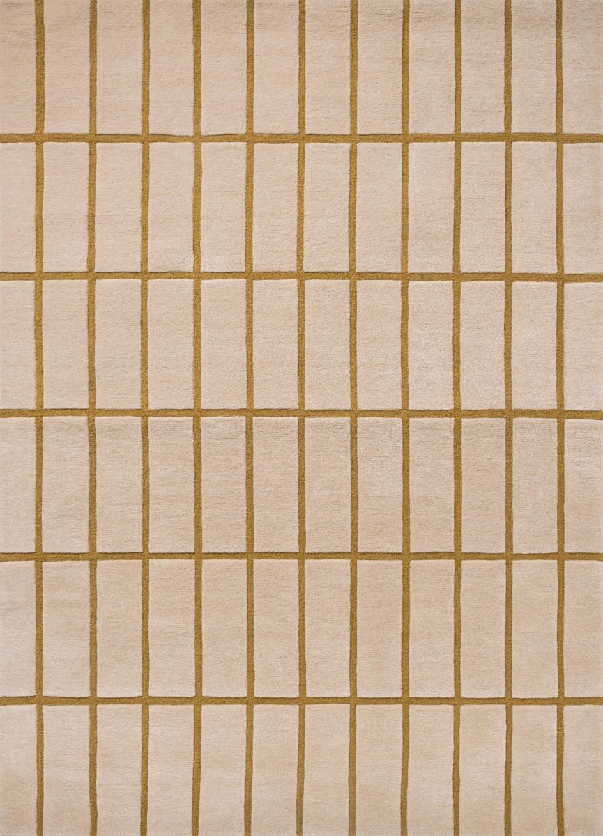 Marimekko Alfombra de lana Tiiliskivi Bronze Yellow, 140x200 cm