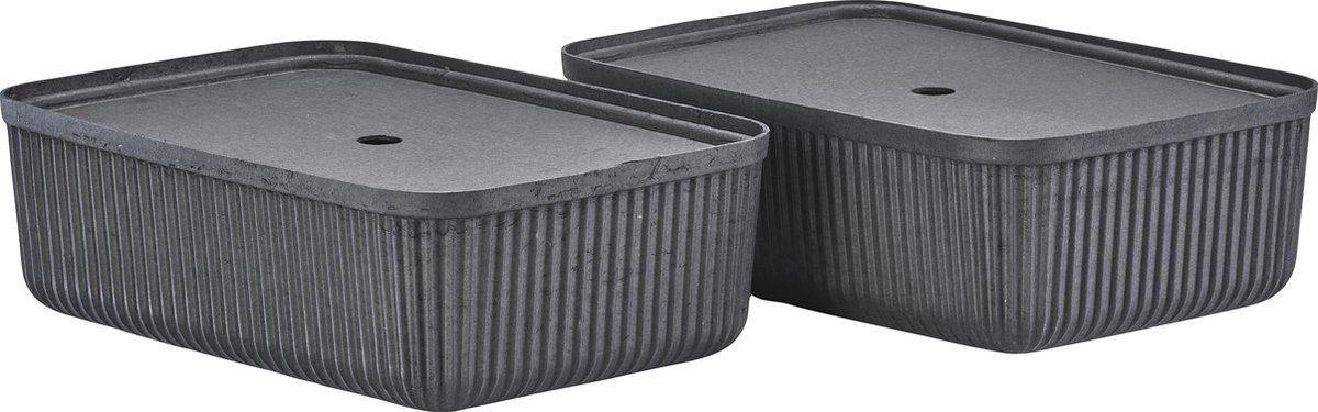 Zone Denmark Cajas de almacenamiento Pulp 32x48 cm 2-pack Black