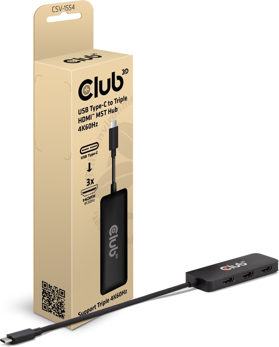Club 3D CSV-1554 - docking station - USB-C / Thunderbolt 4 - 3 x HDMI