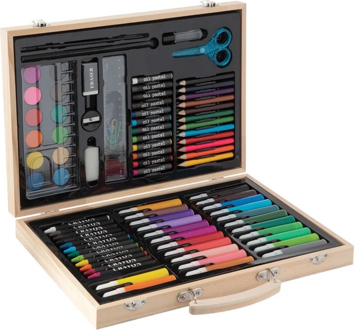 Grafix Coloring sæt - 86 dele i træ kuffert