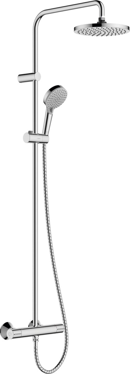 Hansgrohe Vernis Blend showerpipe med termostatarmatur, Ø200mm hovedbruser, krom