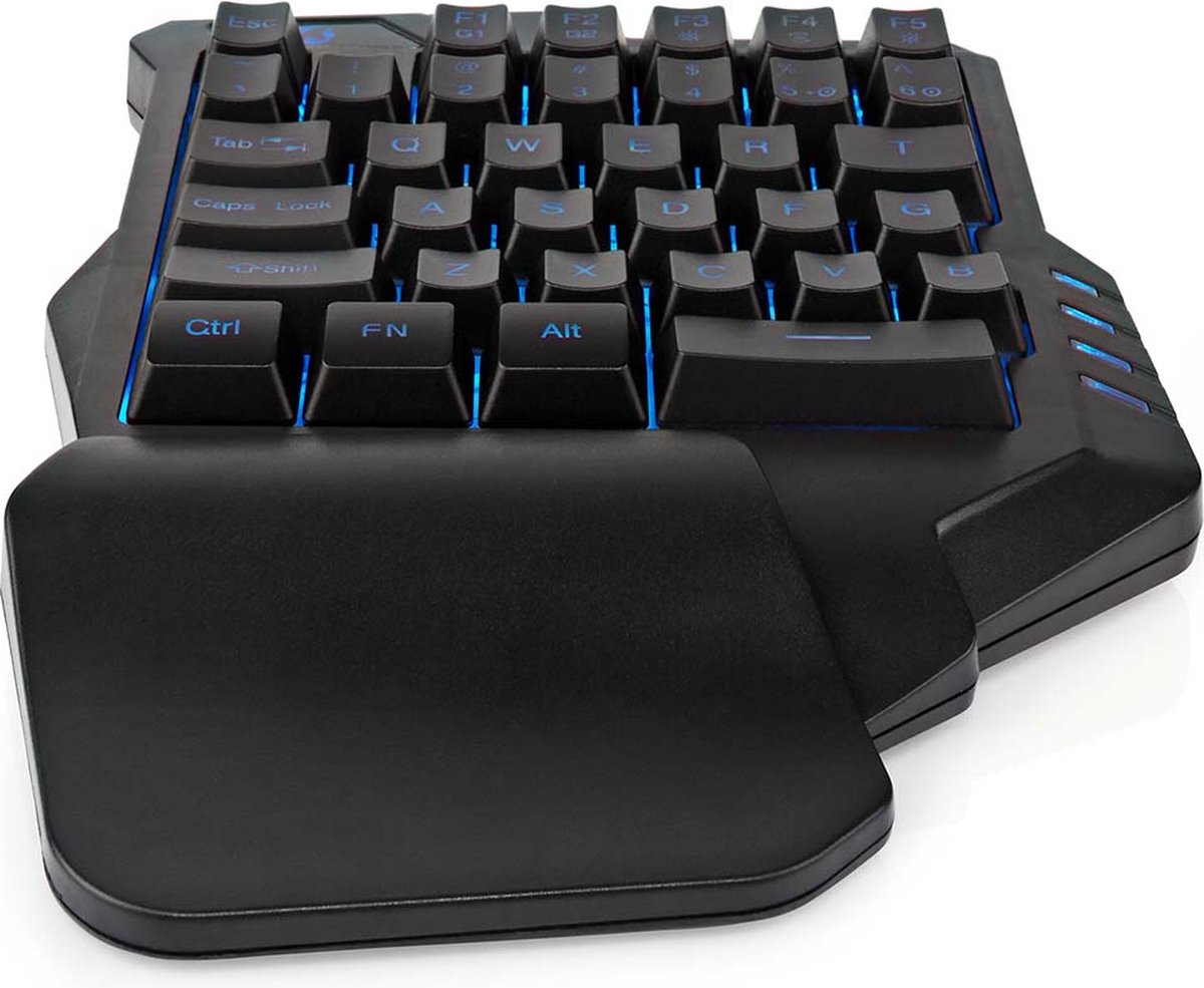 Nedis - keyboard - wired single-handed gaming - black - Gaming Tastatur - Sort