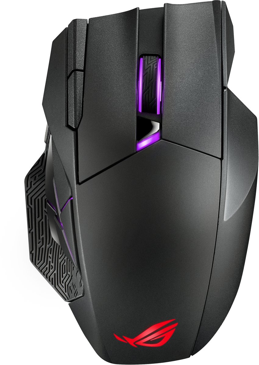 ASUS ROG Spatha X - Gaming Mus - Optisk - 12 knapper - Sort med RGB lys