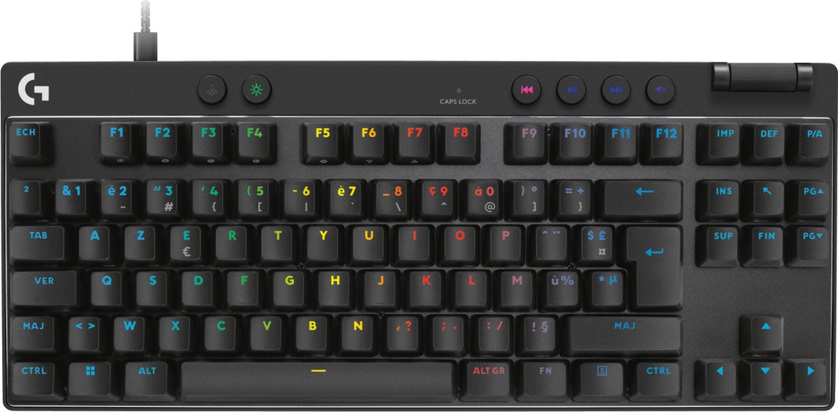 Logitech G PRO X TKL - Linear - Linear - Gaming Tastatur - Fransk - Sort