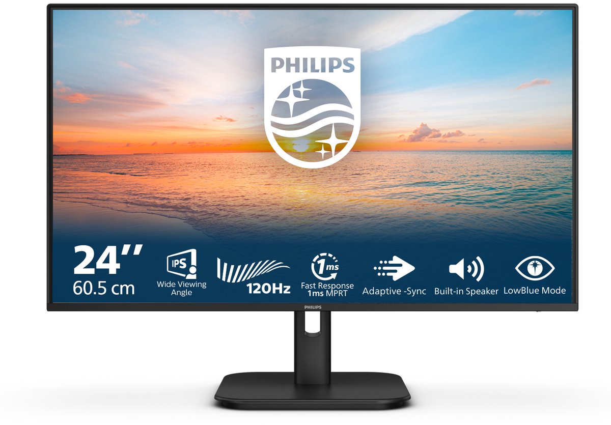 24" Philips 24E1N1200A - 1920x1080 (FHD) - 100Hz - IPS
