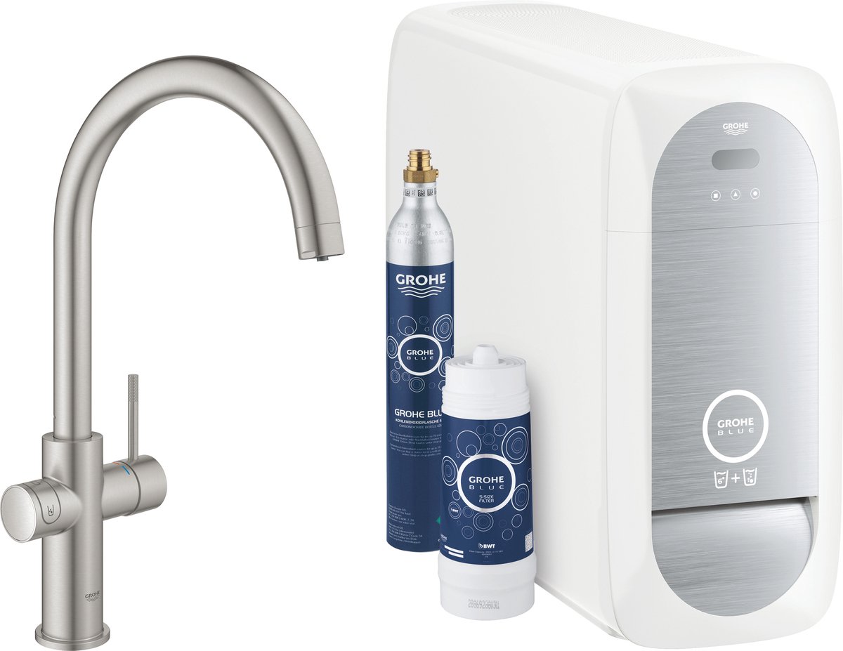 Grohe Blue Home Køkkenarmatur med C-tud, Supersteel