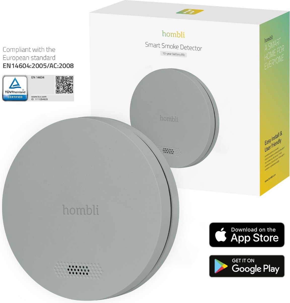 Hombli Smoke Detector Grey