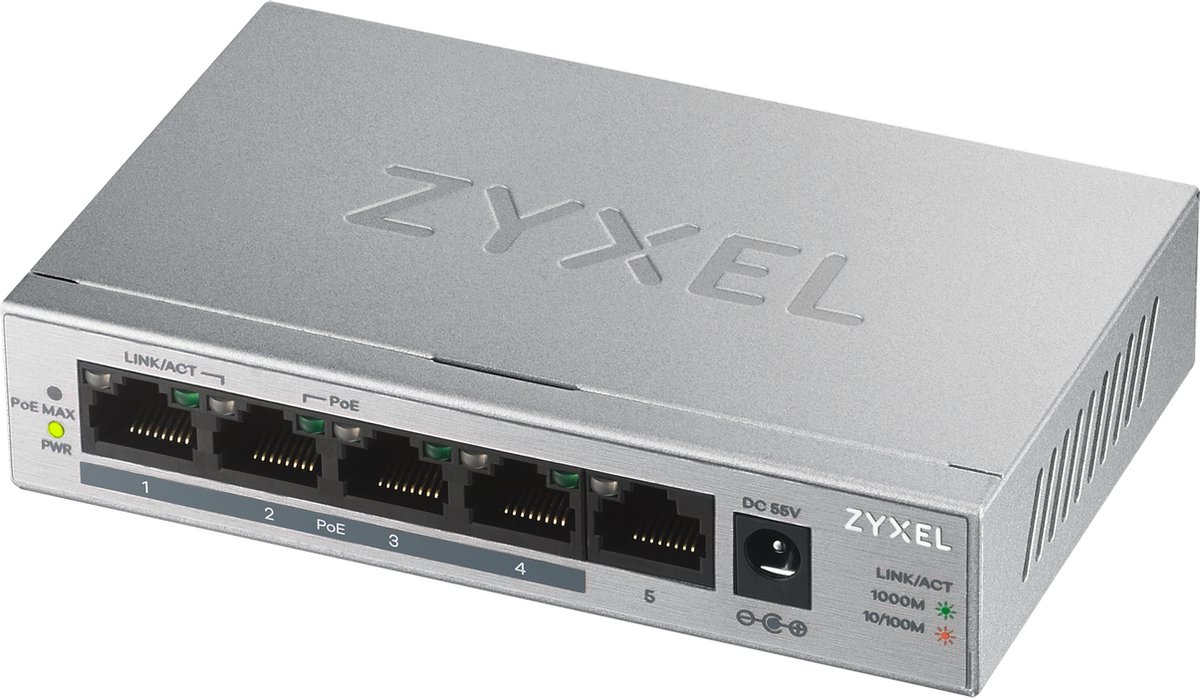 ZyXEL GS1005HP 5-Port GbE Unmanaged PoE+ (60W) Switch
