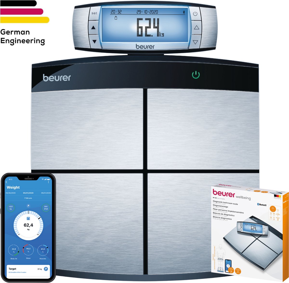 Escala impedanciométrica Bluetooth Beurer BF 105 BT