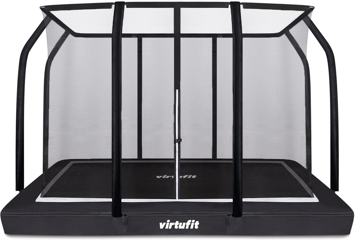 Trampolín de fitness enterrado con red de seguridad VirtuFit Premium