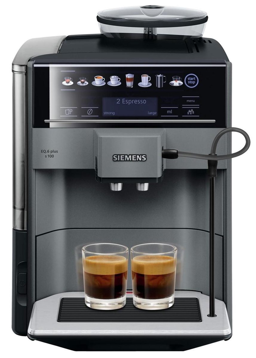 Machine à café à grain Siemens EQ6 plus s100 TE651209RW – noire/argent