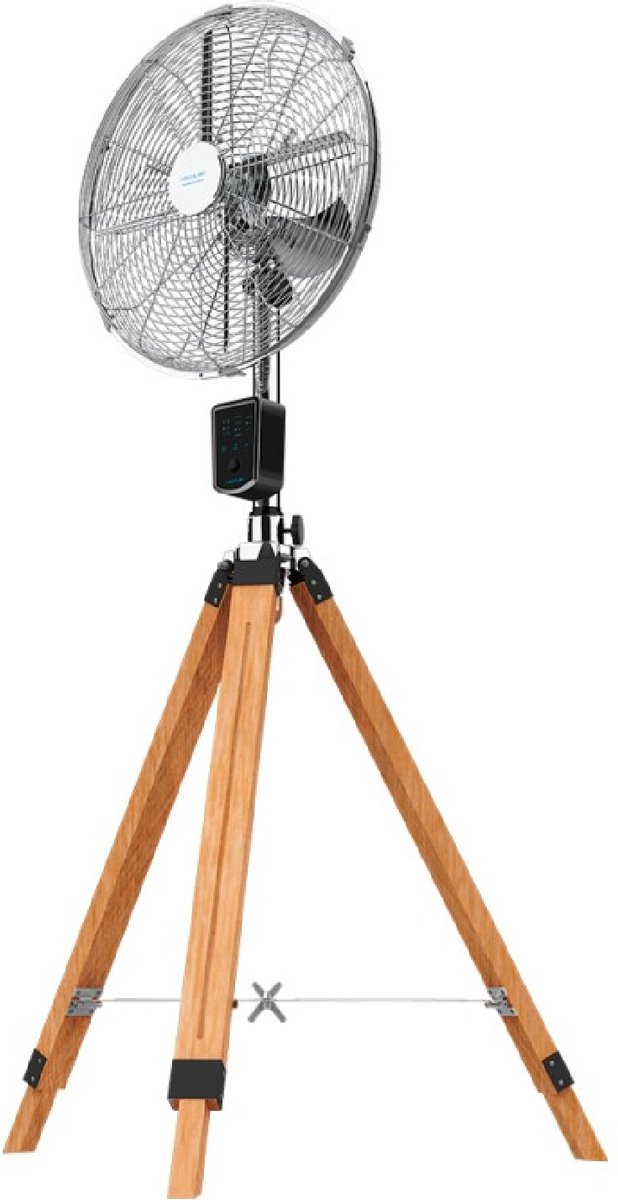 Ventilador Pie Cecotec 1600 Woody Smart | EnergySilence | Negro, Metálico, Madera