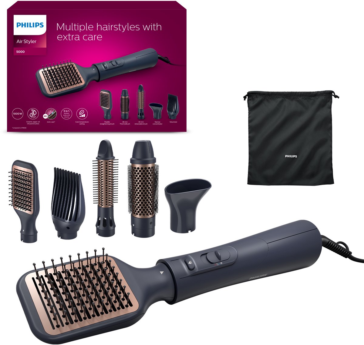 MOLDEADOR PHILIPS BHA530/00 1000W 5EN1 ION ARGAN