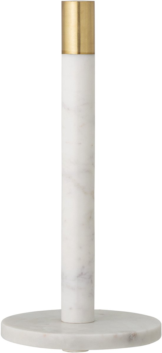 Bloomingville Emira Portarrollos de papel cocina mármol 32 cm blanco