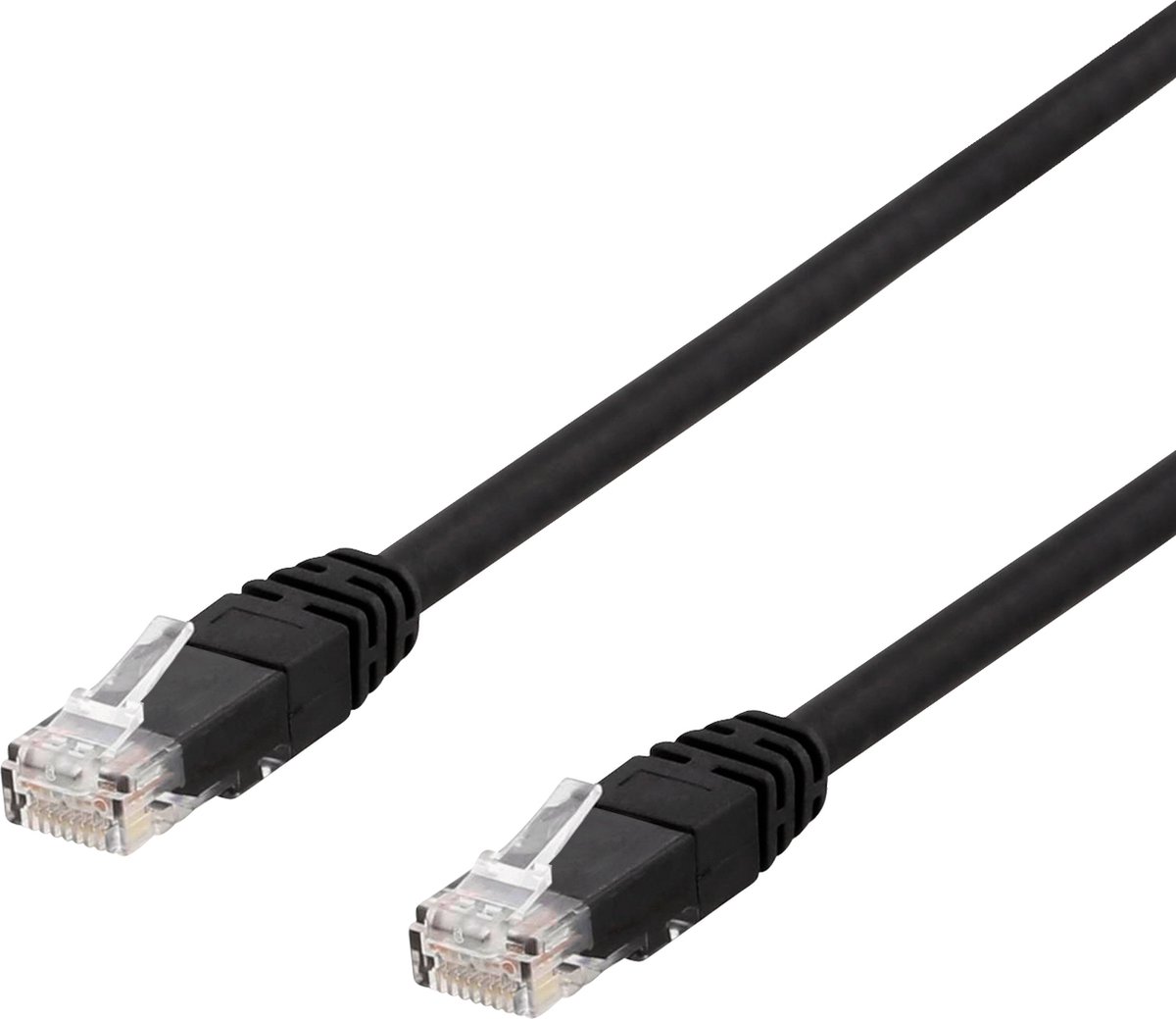 Deltaco patch cable - 50 m - black - Sort - 50m