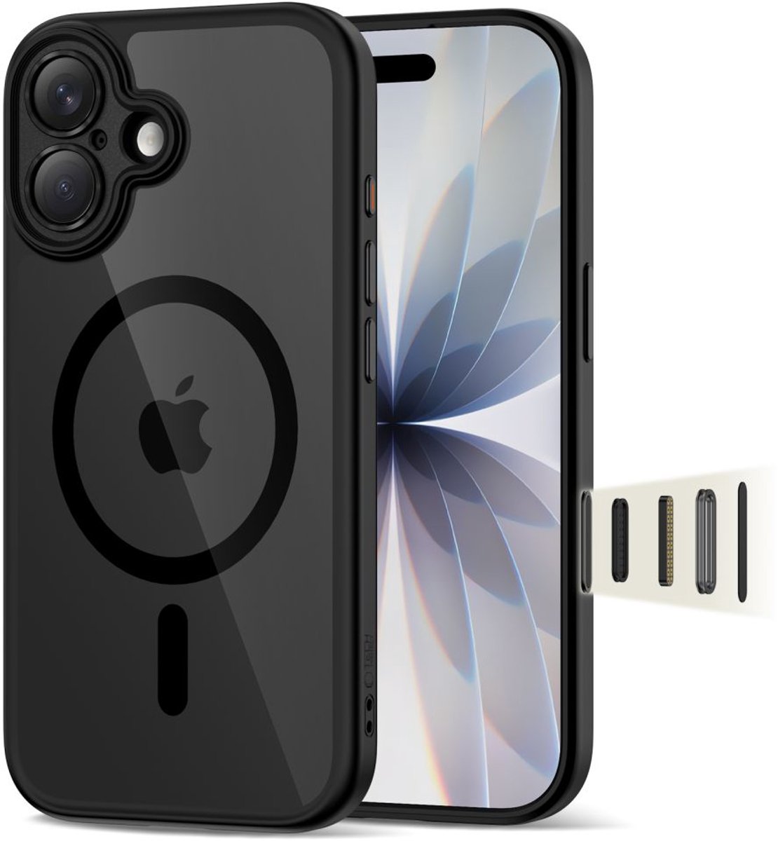Tech-Protect Magpeak Magsafe CC Case for iPhone 17 - Clear Black