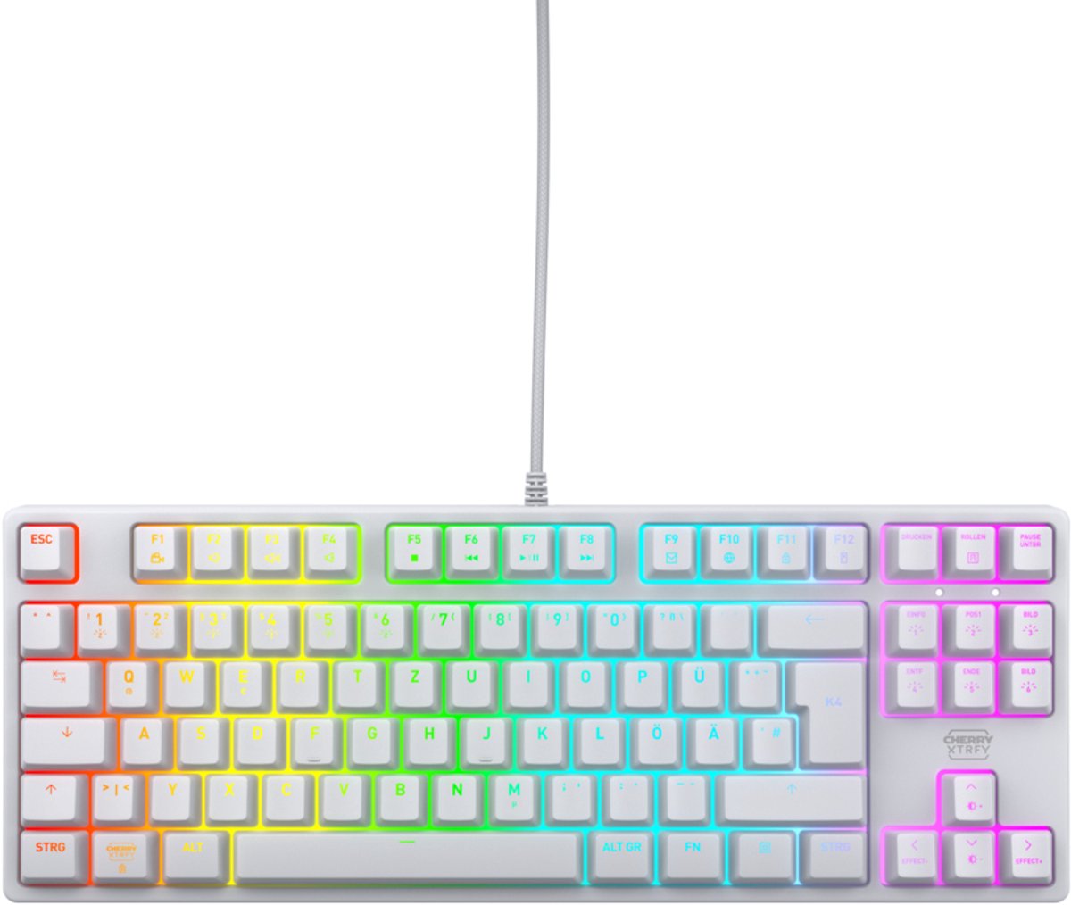 Cherry XTRFY K4V2 - Gaming Tastatur - Tysk - Hvid