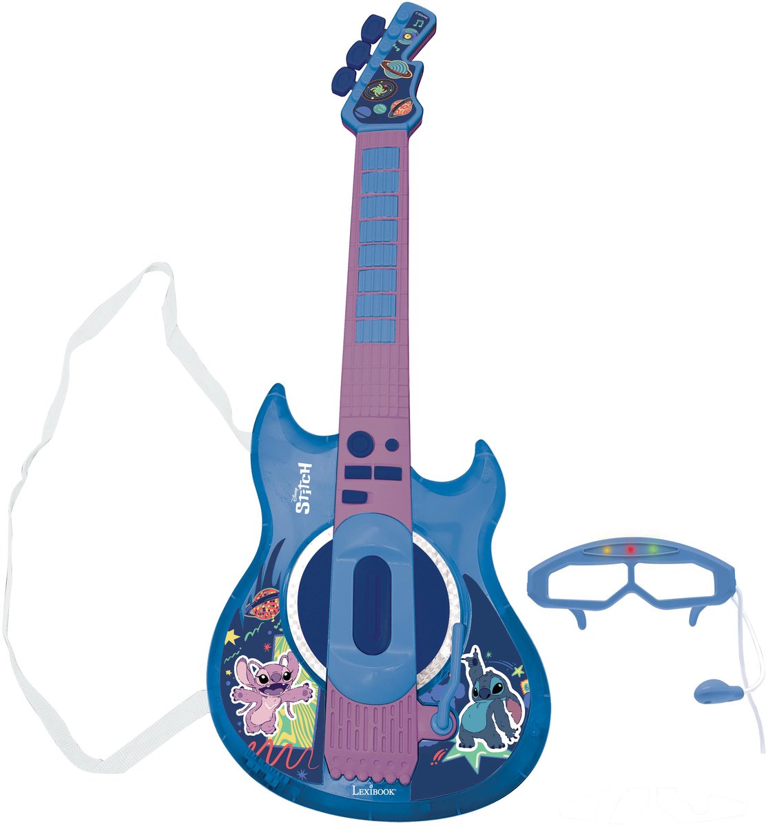 Stitch Electronic Lighting Guitar with Mic in glas