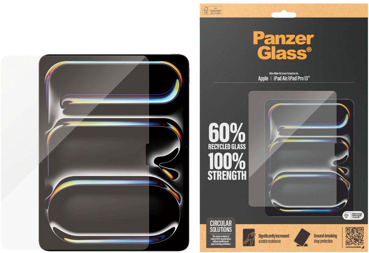 PanzerGlass Screen Protector iPad Air 13'' (2024-2026) | iPad Pro 13'' (2024-2025) | Ultra-Wide Fit