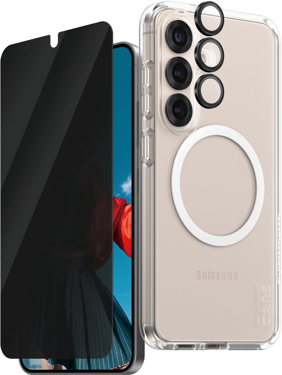 CARE by PanzerGlass Flagship 3-in-1 Privacy Bundle Samsung Galaxy S25