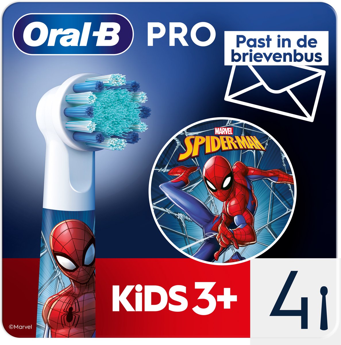 Oral-B Tandbørstehoveder Spiderman Kids3+ - 4 pcs