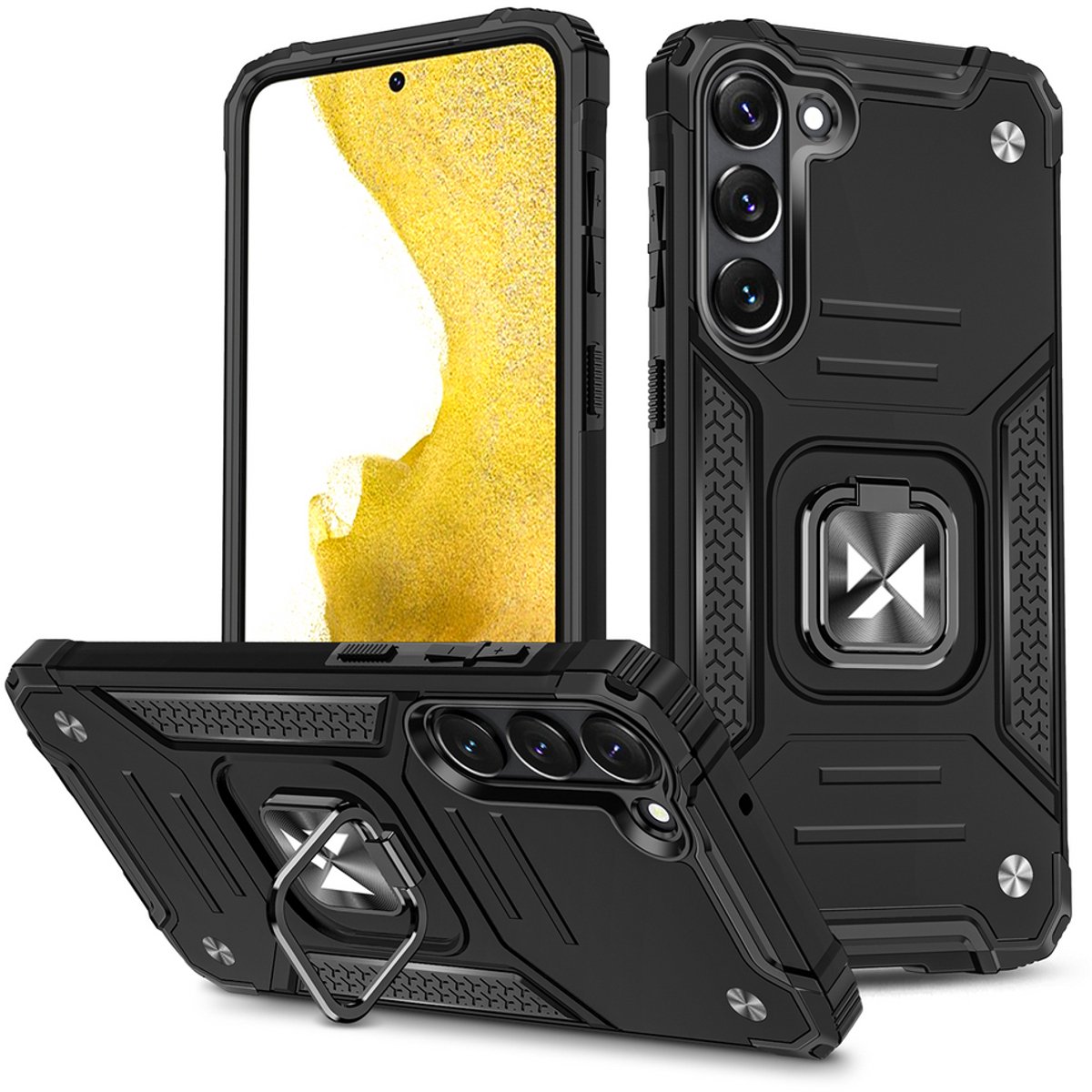 Wozinsky Ring Armor case for Samsung Galaxy S23 armored cover magnetic holder ring black