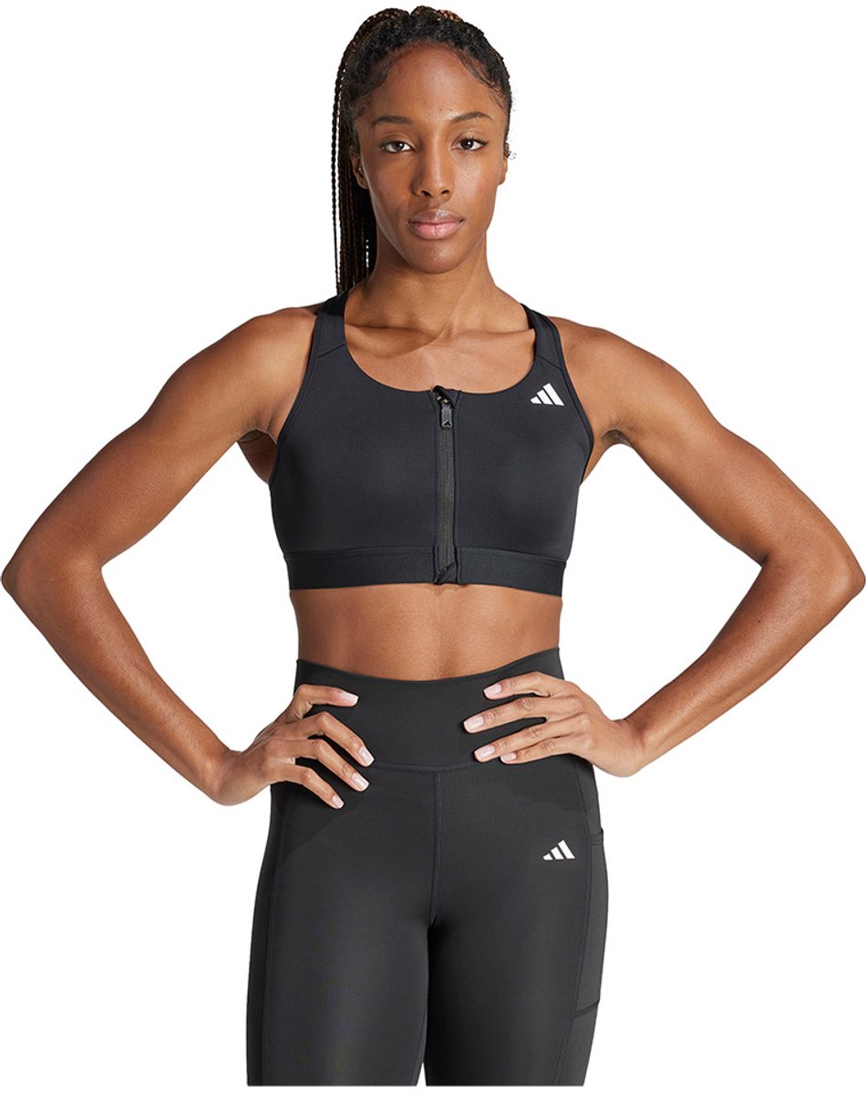 Brassiere con zip a sostegno medio donna adidas Powerreact