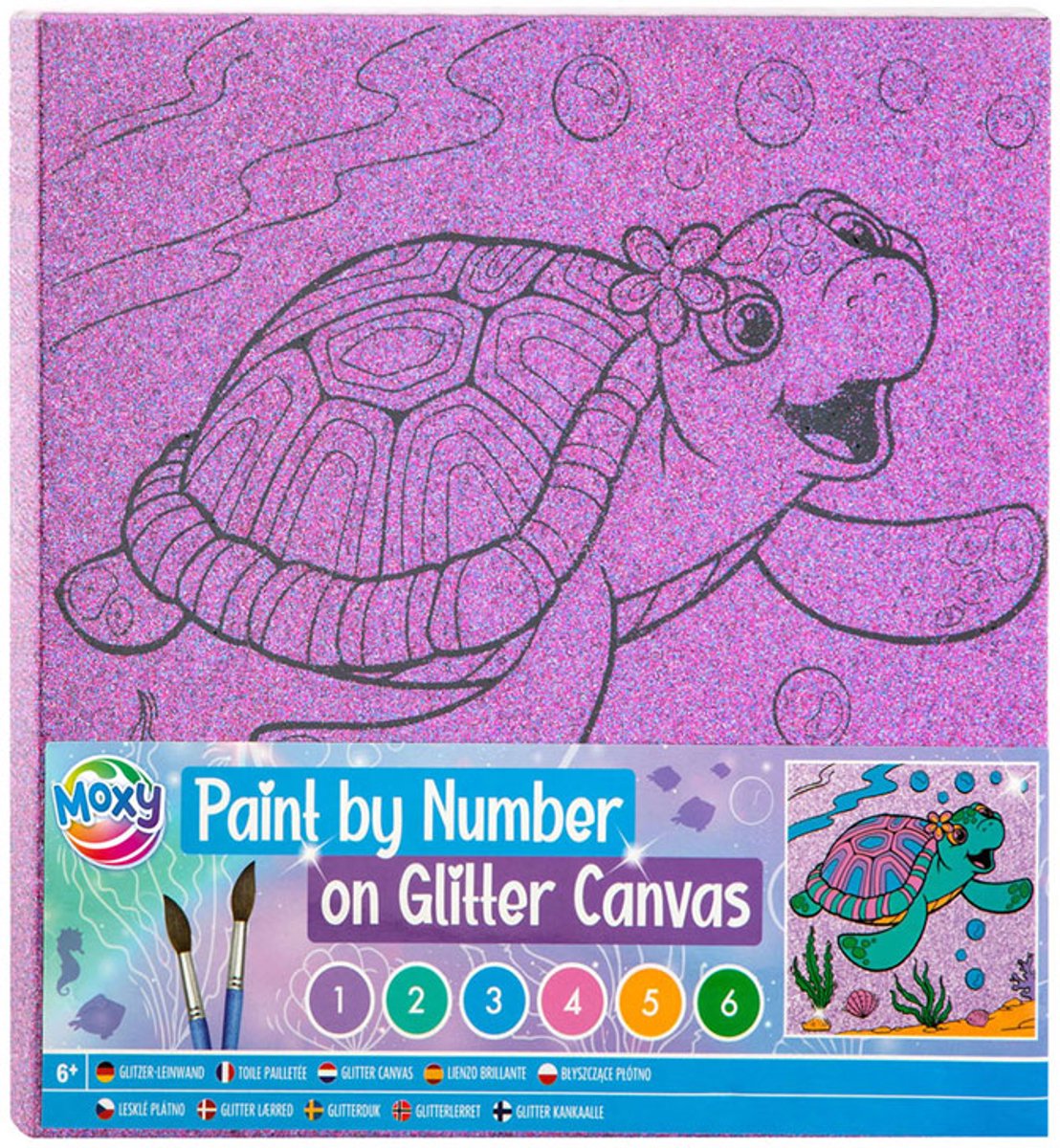 Grafix Paint by Number Glitter Canvas 9 pcs.
