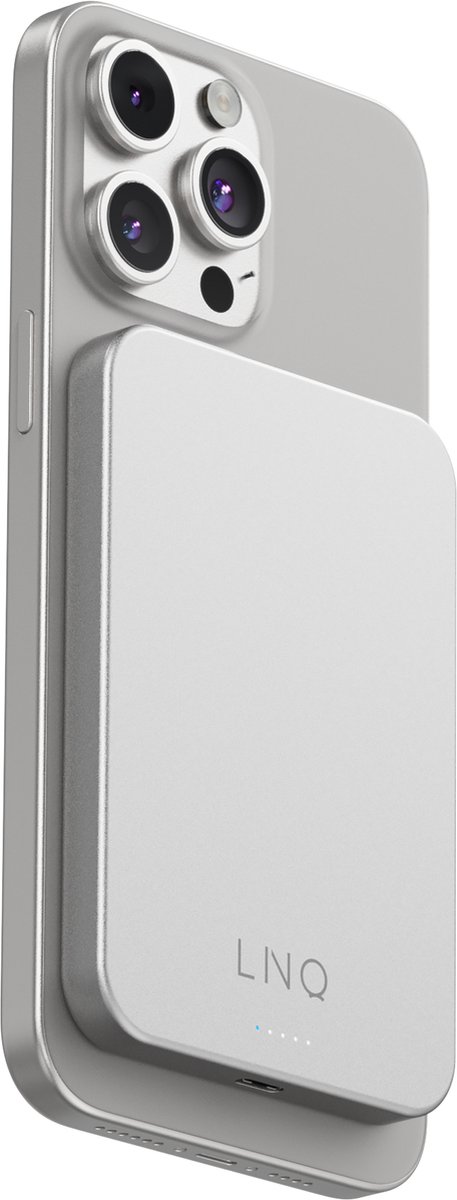 LINQ Magnetic Wireless Power Bank 15W/5.000mAh Silver - 5000 mAh