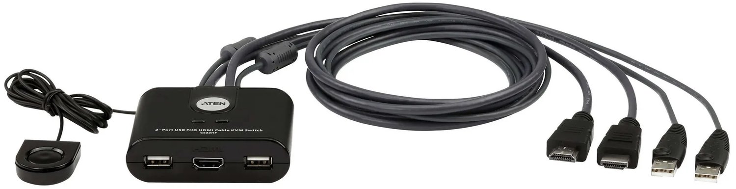 ATEN CS22HF 2-Port USB FHD HDMI Cable KVM Switch