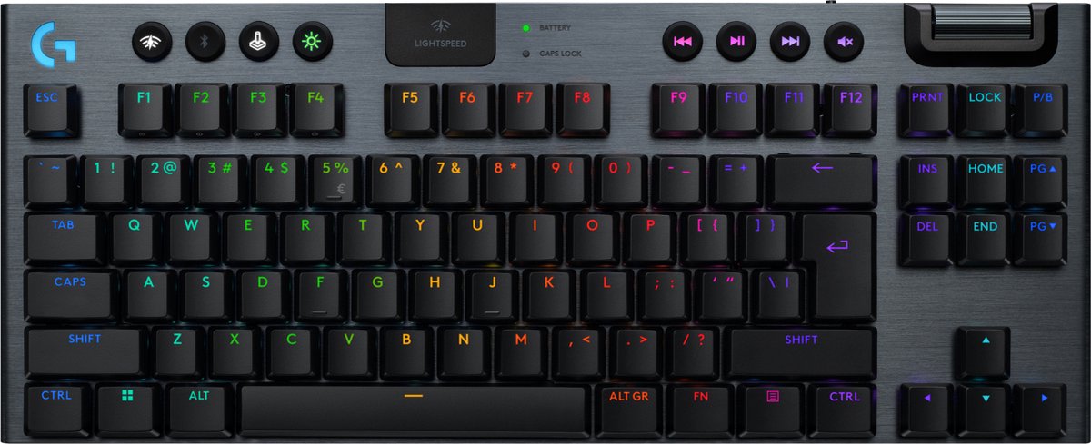 Logitech G915 X LIGHTSPEED - TKL - Tactile - 80 % (TKL) - Gaming Tastatur - Amerikansk engelsk - Sort