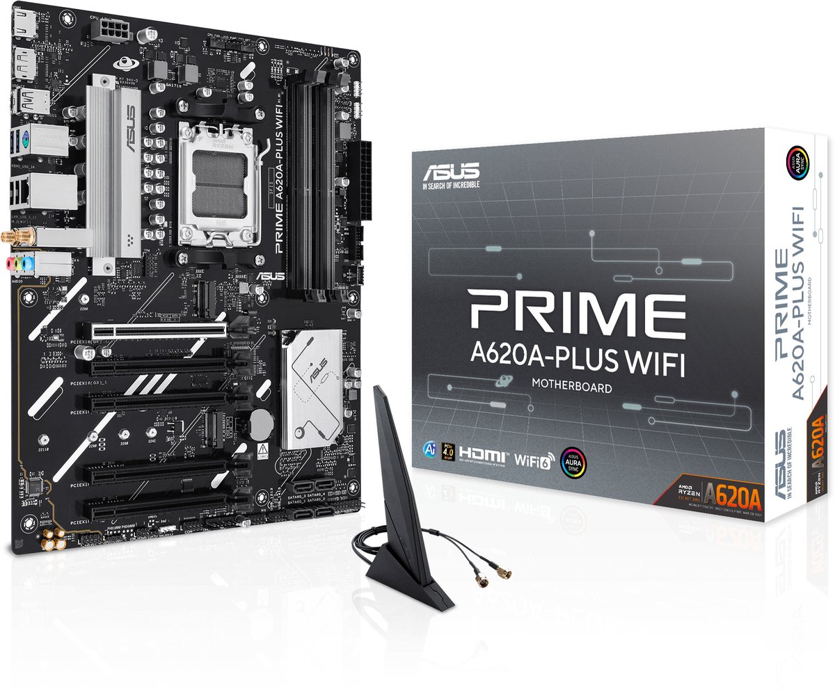 ASUS PRIME A620A-PLUS WIFI Bundkort - AMD A620A - AMD AM5 - DDR5 RAM - ATX