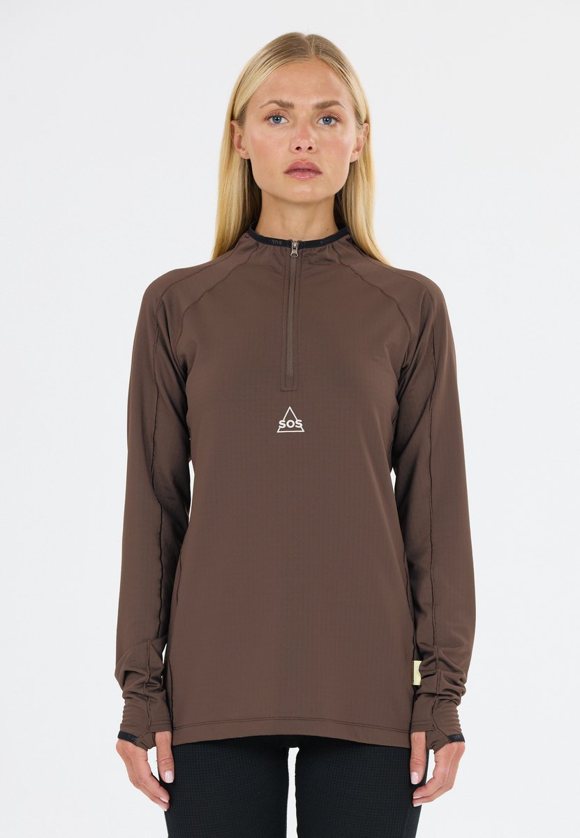 Drill top allenamento con mezza zip da donna SOS Timberline