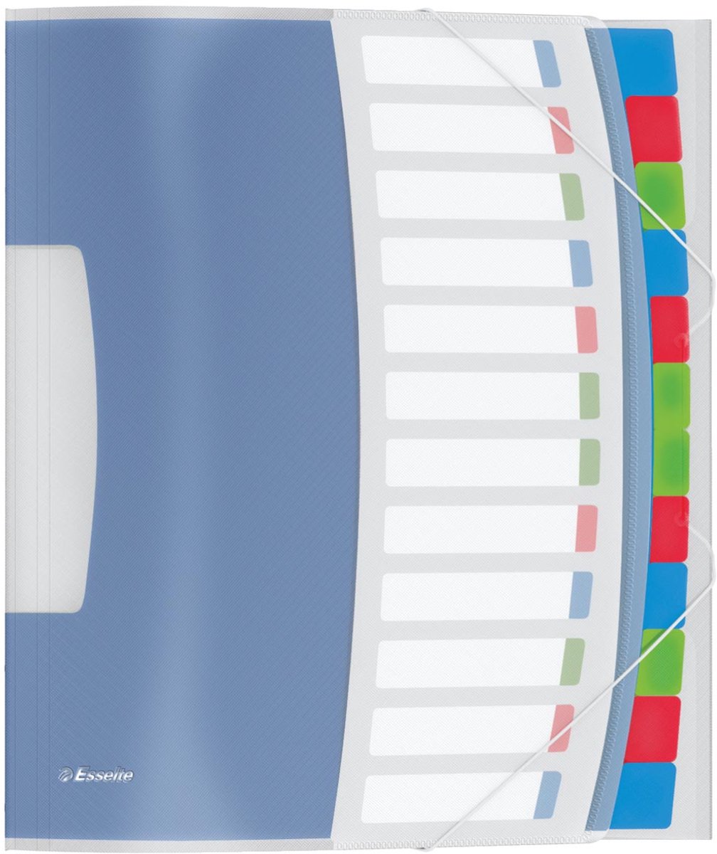 Esselte Vivida - classification folder - 12 parts - tabbed - white translucent