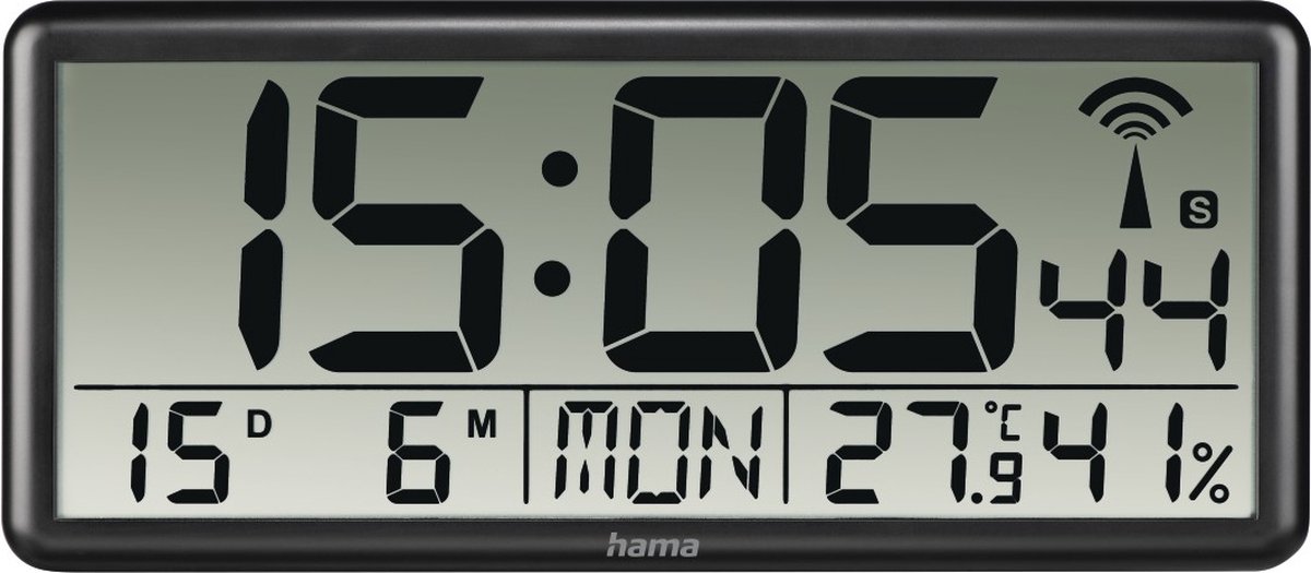 Hama "Jumbo" - clock - electronic - desktop wall mountable - black