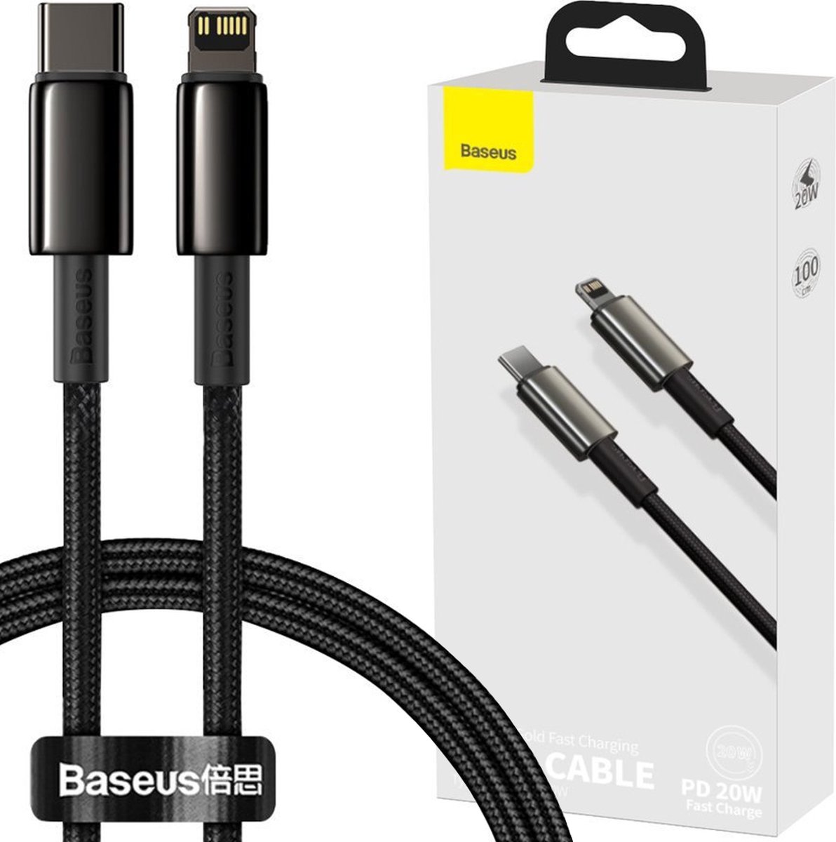 Baseus Tungsten Gold Cable Type-C to iP PD 20W 1m (black)