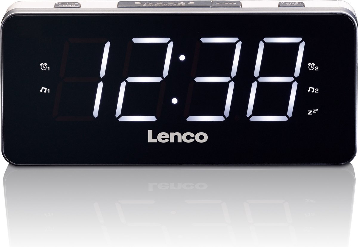 Lenco CR-18 - clock radio - FM - Hvid